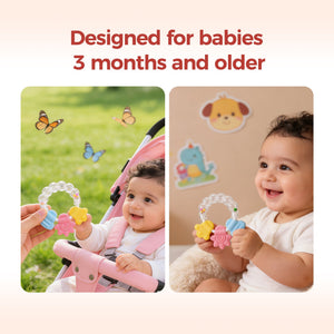 RattleBloom™ Multi - Sensory Teether Ring - littlefishbaby