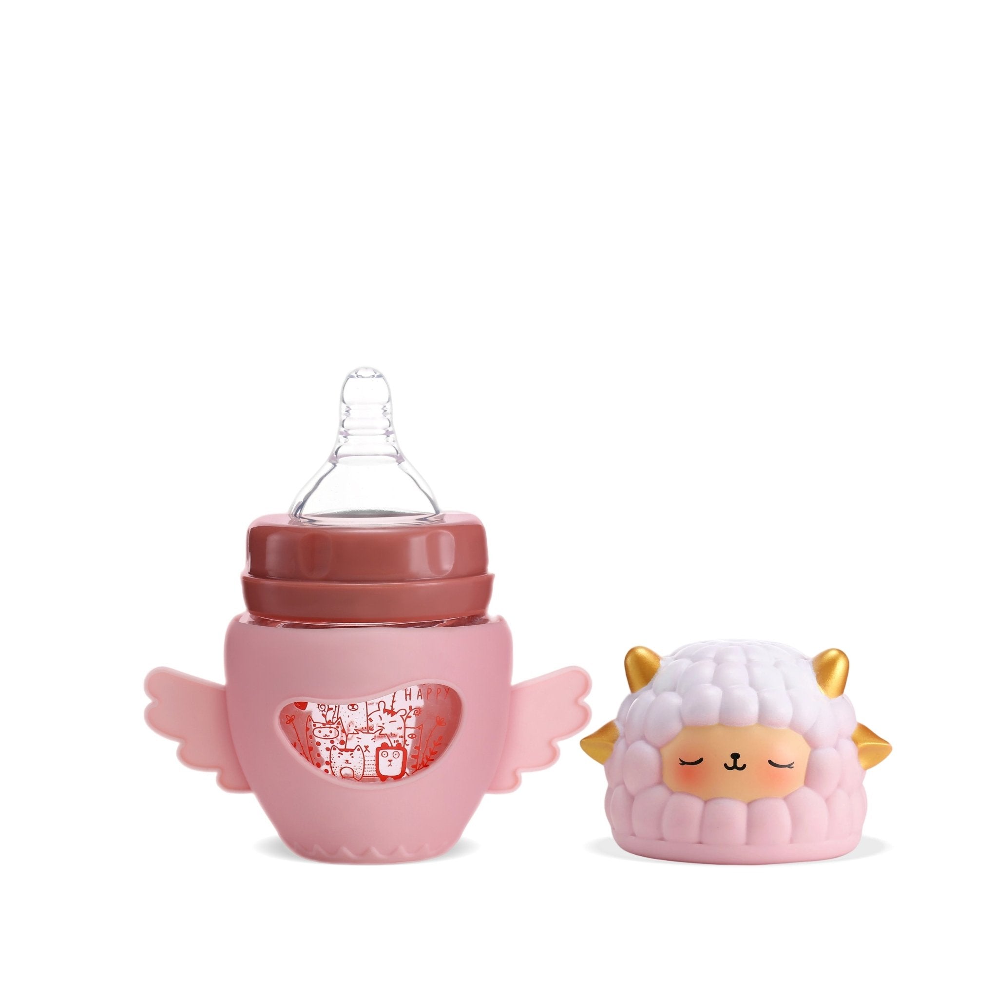 FISH Cartoon Sheep Glass Bottle - littlefishbaby