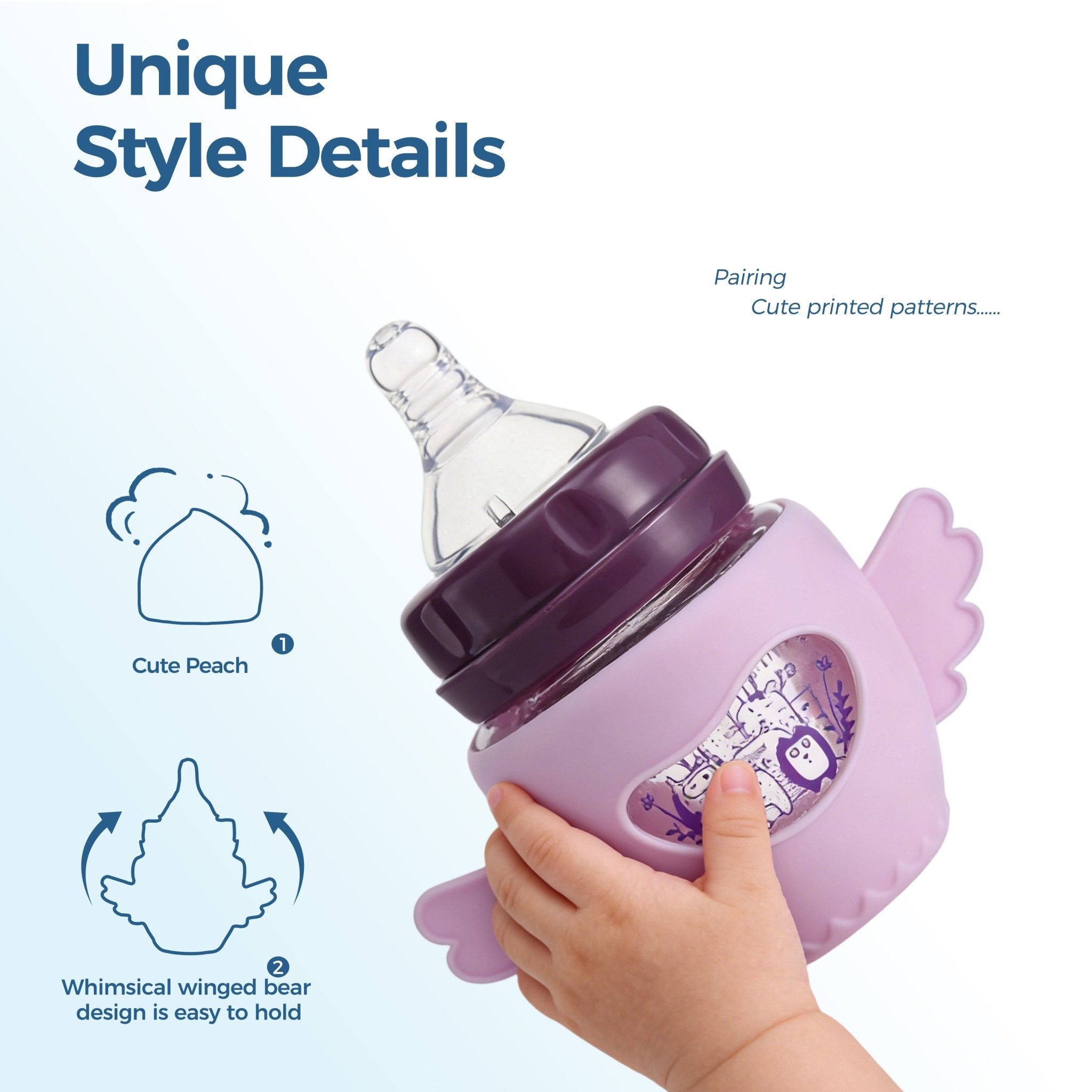 FISH Cartoon Sheep Glass Bottle - littlefishbaby