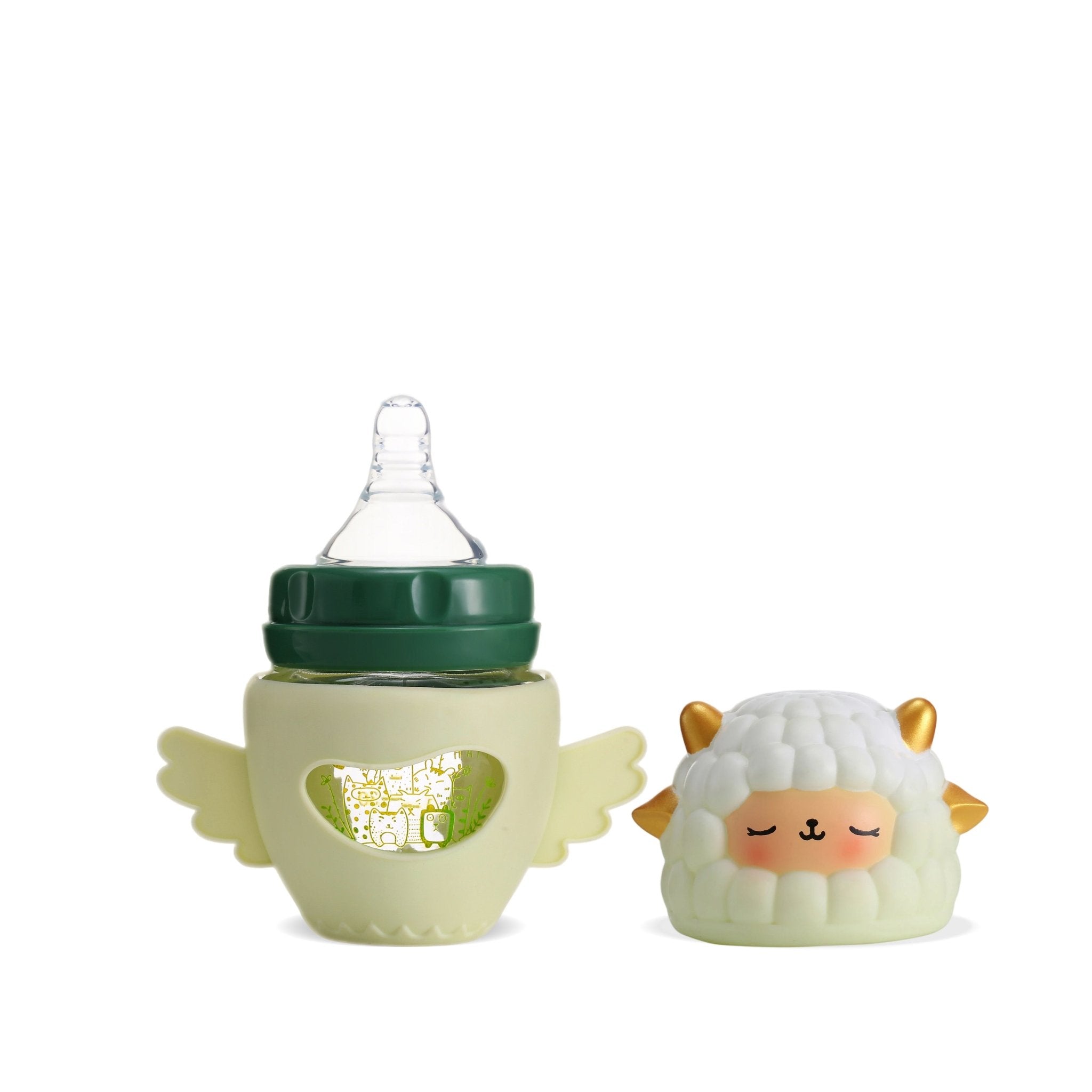 FISH Cartoon Sheep Glass Bottle - littlefishbaby