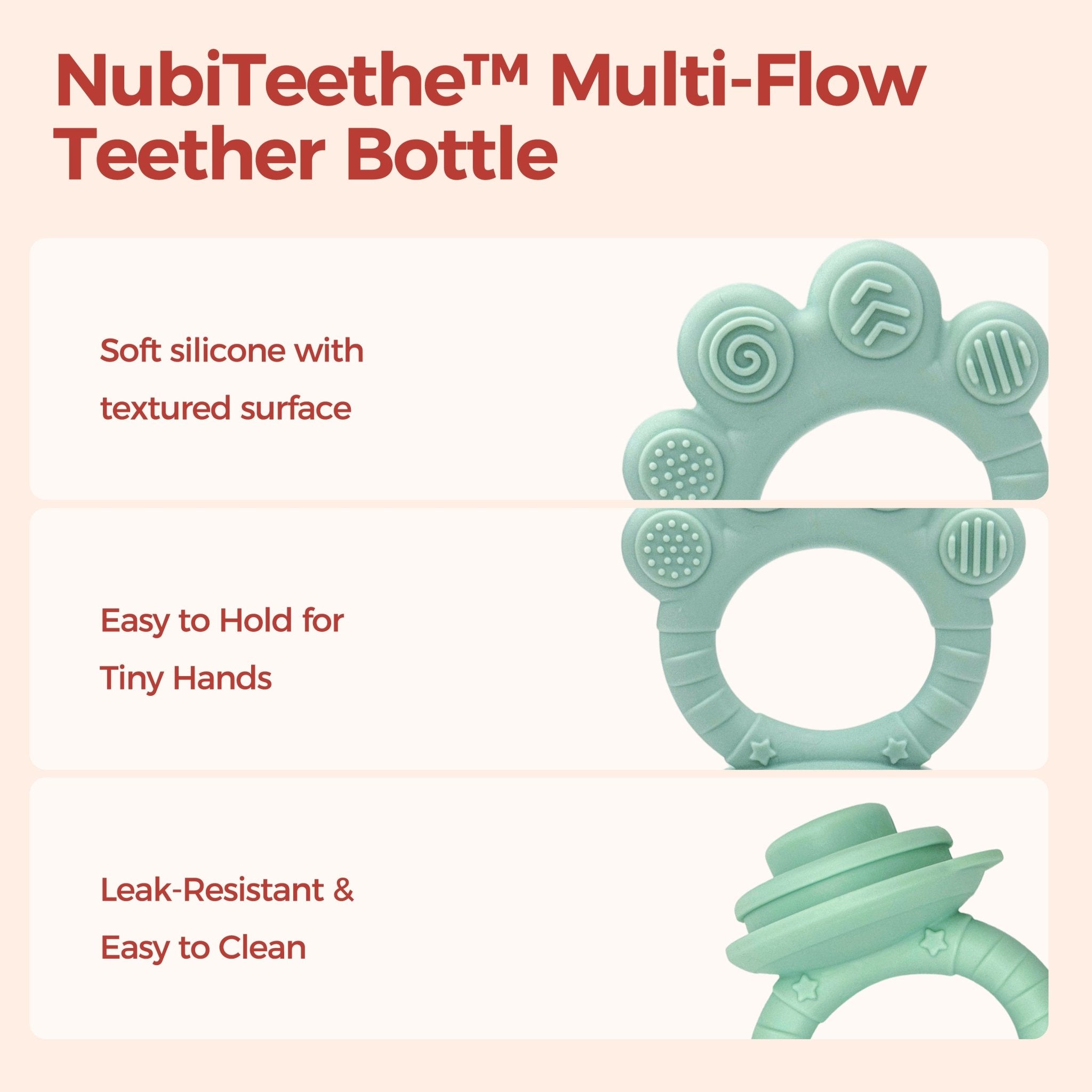 NubiTeethe™ Multi - Flow Teether Bottle - littlefishbaby