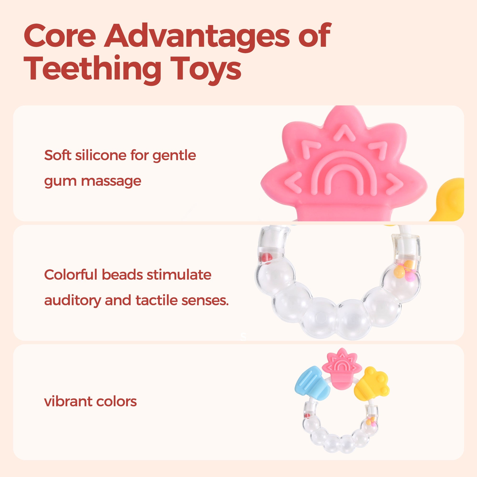 RattleBloom™ Multi - Sensory Teether Ring - littlefishbaby
