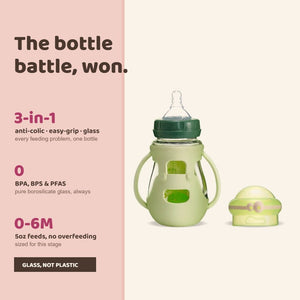 Surprise Face Glass Baby Bottle - littlefishbaby