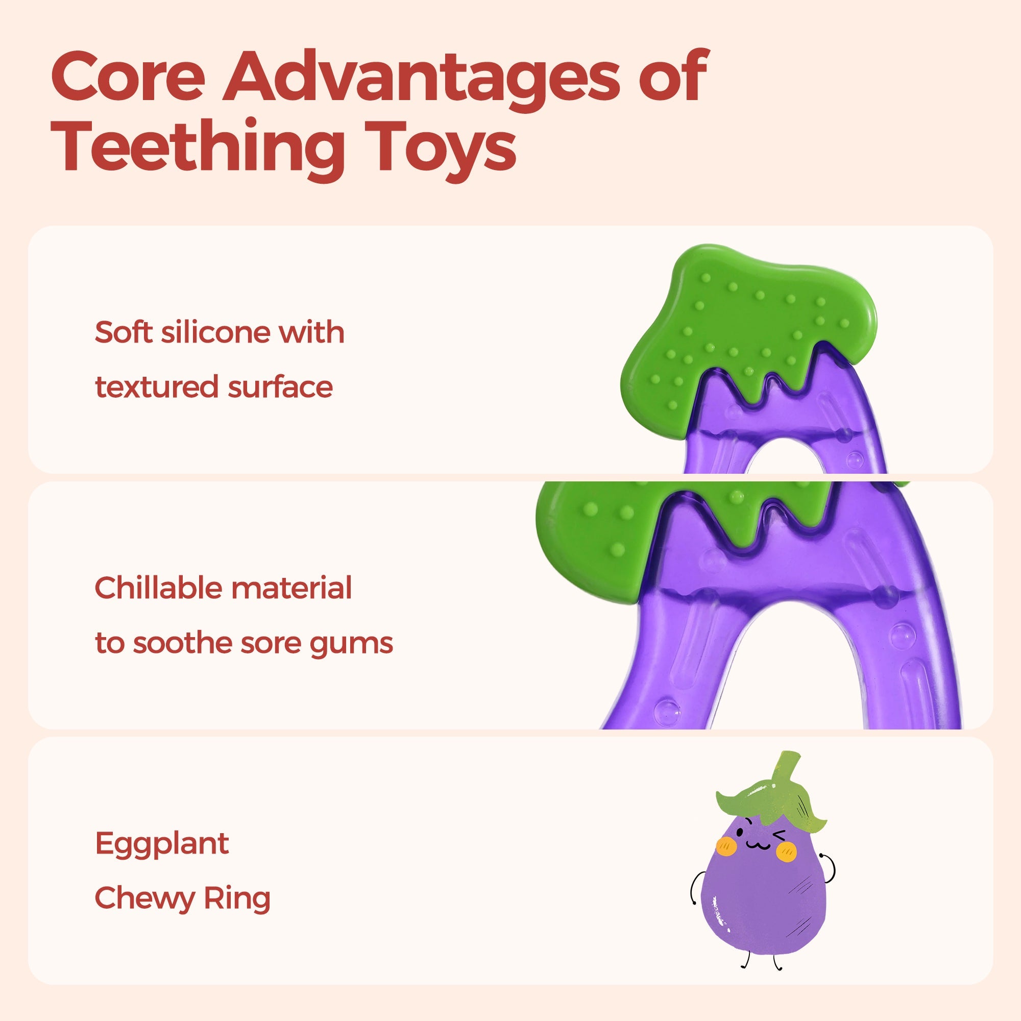 VeggieBite™ Eggplant Chewy Ring - littlefishbaby